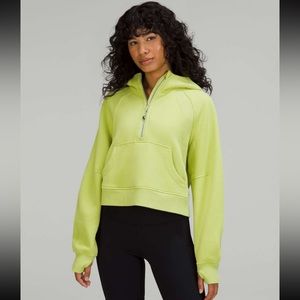 Lululemon oversized scuba half zip cropped wasabi xl/xxl hoodie